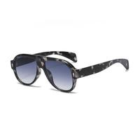 ETETGVG Ovale Sonnenbrille für Damen, einfache Sonnenbrille, Vollrand, großer Rahmen, Metall, Retro-Sonnenbrille, Damenmode, TOFU PUDDING