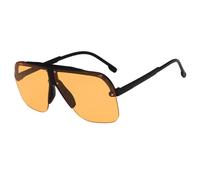 ETETGVG Randlose Einteiler-Sonnenbrille für Herren, Vintage-Kunststoffrahmen, klare Sonnenbrille für Damen, Retro-Sonnenbrille, UV400, Schwarz, Orange