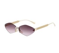 ETETGVG Randlose Sonnenbrille mit Metallrahmen, Polygon-Sonnenbrille für Damen, luxuriöse, modische Sechseck-Sonnenbrille für Damen, Brillen, 2, Einheitsgröße