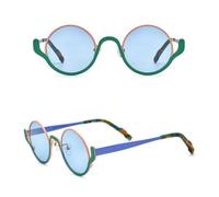 ETETGVG Runde Autospiegel aus reinem Titan für Damen, trendige lustige Sonnenbrillen für Herren, leichte Luxus-Sonnenschirme für den Außenbereich, Rosa, Grün, Einheitsgröße