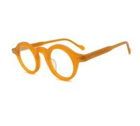 ETETGVG Rundes Acetat-Brillengestell für Herren und Damen, lässig, mit Nieten, Brillengestelle, Orange