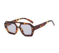 ETETGVG Sonnenbrillen fürs Autofahren im Freien für Damen und Herren, sechseckig, quadratisch, Doppelsteg, Sonnenbrille mit dickem Rahmen, Sommerbrille, C8