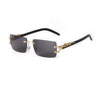 ETETGVG Trendy randlose rechteckige Sonnenbrille für Damen, luxuriöse Retro-Sonnenbrille ohne Rahmen und Verlaufsgläser für Herren, C1 Grau, Einheitsgröße
