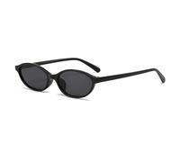 ETETGVG Trendy Schwarze Ovale Sonnenbrille Mit Farbverlauf Braune Gläser Runde Damen Herren Sonnenbrille Weiblich UV400,Schwarz Schwarz,Einheitsgröße