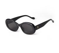 ETETGVG Trendy Sonnenbrille mit Schildpatt-Muster, oval, Schwarz, Farbverlauf, braune Gläser, rund, Damen/Herren, Sonnenbrille, UV400, C1, Einheitsgröße