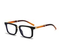 ETETGVG Vintage-Brille mit einfarbiger Brille für Herren und Damen, modischer Rahmen, quadratisch, für den Außenbereich, Bürobrille, Schwarz/Orange
