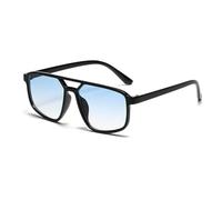 ETETGVG Vintage Small Frame Double Bridge Sun Glasses Square Sunglasses Women Men Fashion Luxury Female Trendy Eyewear, Schwarz, Farbverlauf, Blau, Einheitsgröße