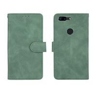 ETGOKJM Geldbörsenfall for OnePlus 5T, PU-Leder-Geldbörse mit Kreditkartenhalter Handgelenkband Stoßdurchsichtige Schutzabdeckung for(Green)