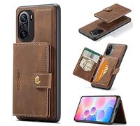 ETGOKJM Magnetischer Geldbörsen-Ledertasche for Xiaomi Redmi K40 / K40PRO Poco F3 11I 5G mit Kartenhalter, [Kickstand-Funktion] stoßfeste Abdeckung Kartenschlitzen(Brown)