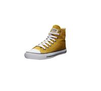 Sneaker ETHLETIC "White Cap Hi Cut", Gr. 39, gelb (mustard gelb p, just weiß), Obermaterial: 100% Baumwolle; Futter: 100% Baumwolle; Decksohle: 100% Baumwolle; Sohle: 100% Naturkautschuk, Schuhe Canva
