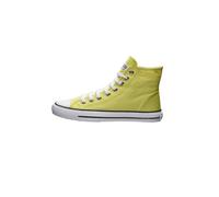 Sneaker ETHLETIC "White Cap Hi Cut", Gr. 39, gelb (lime gelb p, just weiß), Obermaterial: 100% Baumwolle; Futter: 100% Baumwolle; Decksohle: 100% Baumwolle; Sohle: 100% Naturkautschuk, Schuhe Canvassn