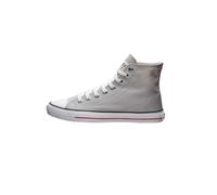 Sneaker ETHLETIC "White Cap Hi Cut", Gr. 43, grau (mirage grau p, just weiß), Obermaterial: 100% Baumwolle; Futter: 100% Baumwolle; Decksohle: 100% Baumwolle; Sohle: 100% Naturkautschuk, Schuhe Canvas