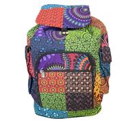 Ethnique Mode Rucksack, Patchwork, mehrfarbig, Blumenmuster, Bohemian, Reißverschluss, Hippie-Stil, Mehrfarbig 01, Mini