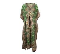 Ethnische Mode Kaftan Lang Orientalischer Stil Polyester Boubou Afrikanisches Sommerkleid Djellaba Frauen Bohemian Beach Beachwear Oversize Kaftan, lime, One size