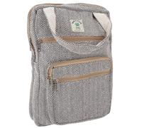 Ethno Hanf Rucksack, Laptoptasche mit praktischen Fächern, schwarz/weiß | Unisex, 80% Hanf und 20% Baumwolle, handgefertigt, ideal für Technik und Zubehör, strukturierte Aufbewahrung.