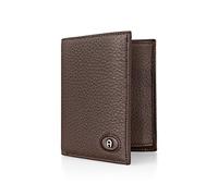 Etienne Aigner Herren Geldbörse, Schwarz, Leder, Klassisch, Zweifach gefaltet, Metallische Logo-Applikation, Foto- und Ausweisfach, 10 x 12 x 1.5 cm