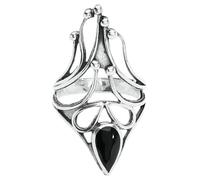 etNox Schwarzer Onyx Frauen Ring silberfarben S 925er Sterling Silber Geschenke, Gothic