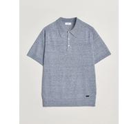 Eton Cotton Linen Fine Knit Polo Blue Blau M