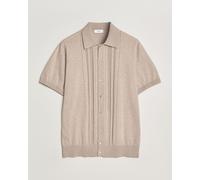 Eton Cotton Structured Knitted Short Sleeve Shirt Beige Beige L