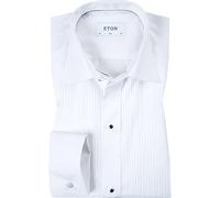 Eton Slim Fit Tuxedo Shirt Black Ribbon White Weiß 41 - L