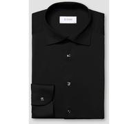 ETON Slim Fit Hemd schwarz, Einfarbig