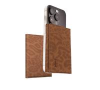 ETRES Magnetische Brieftasche Flat Animalier - 5 Kartenfächer + Bargeldfach - RFID-Schutz, Ultra Slim, Standfunktion für Smartphone - magnetischer Adapterring im Lieferumfang enthalten (Braun)