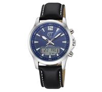 ETT Eco Tech Time EGA-11714-31L Herrenuhr Funk-Solar Professional Worldtimer Lederband