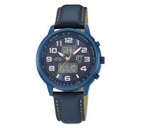 ETT Eco Tech Time EGS-11734-32L Funk-Solar Herrenuhr Hunter II Leder Blau
