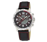 ETT Eco Tech Time EGT-11718-22L Herrenuhr Funk-Solar Professional Worldtimer Titan/Leder