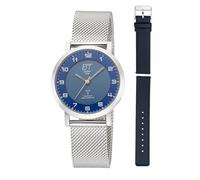 ETT Eco Tech Time Funk Solar Damen Uhr Analog mit Edelstahl,Leder Armband ELS-11617-32MS