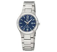 Funkuhr ETT "Everest Lady" Armbanduhren titansilberfarben, blau Damen (12068059-0) titansilberfarben, blau