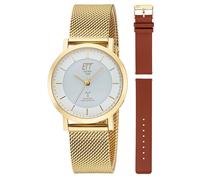 ETT Eco Tech Time Funk-Solar Damenuhr Atacama Goldfarben mit 2 Bändern ELS-11619-11M