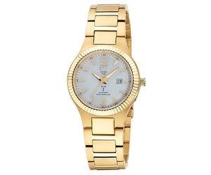 ETT Eco Tech Time Funk-Solar Damenuhr Everest Lady Goldfarben ELT-11673-12M