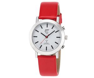 ETT Eco Tech Time Funk-Solar Damenuhr Station Watch Rot ELS-11582-11L