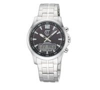 ETT Eco Tech Time Funk Solar Herren Uhr Analog mit digitalem Datum mit Edelstahl Armband EGA-11715-21M