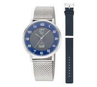 Funkuhr ETT "Atacama" Armbanduhren silberfarben, blau Herren Uhren Solar, ideal auch als Geschenk (16669866-0)