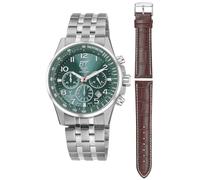 ETT Eco Tech Time Funk Solar Herren Uhr Analog mit Edelstahl massiv Armband EGS-11611-82MS