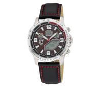ETT Eco Tech Time EGT-11718-22L Herrenuhr Funk-Solar Professional Worldtimer Titan/Leder