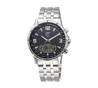 ETT Eco Tech Time Funk Solar Weltzeit Herren Uhr Chronograph mit Edelstahl massiv Armband EGS-11551-21M