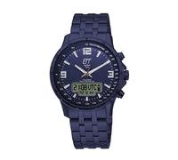 ETT Eco Tech Time Funk Solar Weltzeit Herren Uhr Chronograph mit Edelstahl massiv Armband EGS-11566-31M