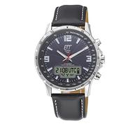 ETT Eco Tech Time Funk Solar Weltzeit Herren Uhr Chronograph mit Leder Armband EGS-11550-21L