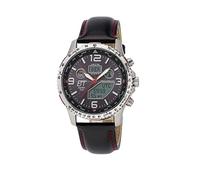 ETT Eco Tech Time Funk Solar Weltzeit Herren Uhr Chronograph mit Leder Armband EGT-11573-21L