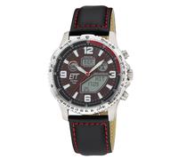 ETT Eco Tech Time Herrenuhr Funk-Solar Professional Worldtimer Titan/Leder EGT-11718