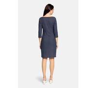 Etuikleid BETTY BARCLAY "Damen mit 3/4 Arm", Damen, Gr. 36, Normalgrößen, blau (dunkelblau, weiß), Obermaterial: 73% Polyester, 26% Viskose, 1% Elasthan, figurumspielend kurz, Rundhals, Kleider Etuikl