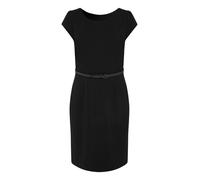 Etuikleid BETTY & CO "Damen mit Gürtel", Damen, Gr. 36, Normalgrößen, schwarz, Obermaterial: 59% Polyester, 37% Viskose, 4% Elasthan. Futter: 100% Polyester, tailliert kurz, Rundhals, Kleider Etuiklei