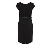 Etuikleid BETTY & CO "Damen mit Gürtel", Damen, Gr. 38, Normalgrößen, schwarz, Obermaterial: 59% Polyester, 37% Viskose, 4% Elasthan. Futter: 100% Polyester, tailliert kurz, Rundhals, Kleider Etuiklei