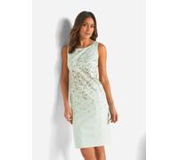 Etuikleid BONPRIX, Damen, Gr. 36, N-Gr, grün (softsalbei bedruckt), Obermaterial: 56% Baumwolle, 42% Polyester, 2% Elasthan. Futter: 100% Polyester, figurumspielend, Kleider Etuikleid, figurumspielend