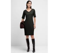 Etuikleid CINQUE "CIICON", Damen, Gr. 36, N-Gr, schwarz, Web, Obermaterial: 53% Polyamid, 43% Schurwolle, 4% Elasthan, unifarben, klassisch knielang, V-Ausschnitt, 2-Naht-Ärmel,eingesetzt,Ärmel ohne Ä