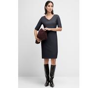 Cinque Kleid mit Schurwolle und V-Ausschnitt in Dunkelblau, Größe 42