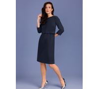 Etuikleid CREATION L PREMIUM "Lyocell-Mix-Kleid", Damen, Gr. 36, Normalgrößen, blau (marine), 63% Lyocell, 37% Polyester, unifarben, kurz, Rundhals, Kleider Etuikleid (19386434-36) marine